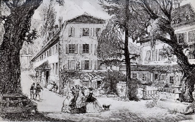 Gravure - Les baignées en crinoline