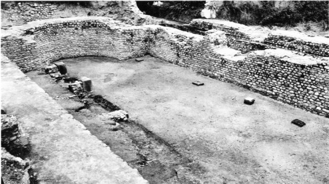La basilique de Noviodunum, découverte en 1974. Le musée romain de Nyon a été installé dans ses murs.