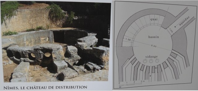 Exemple de château de distribution. L'arrivée de l'aqueduc à Noviodunum était peut-être de ce type.