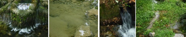 Les sources Barbilène, Emma, Ausone, Vidart après une longue sécheresse. Diminuées, mais pas taries. 18 juillet 2015.