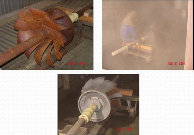 Sablage de la turbine